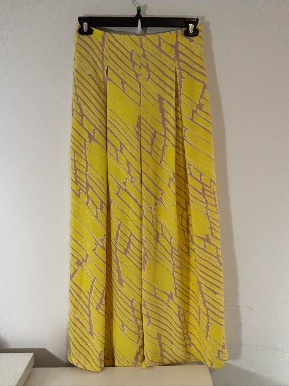 Forever 21 Women Large Wide Leg Pants Zipper Side Bright Yellow Business Causal